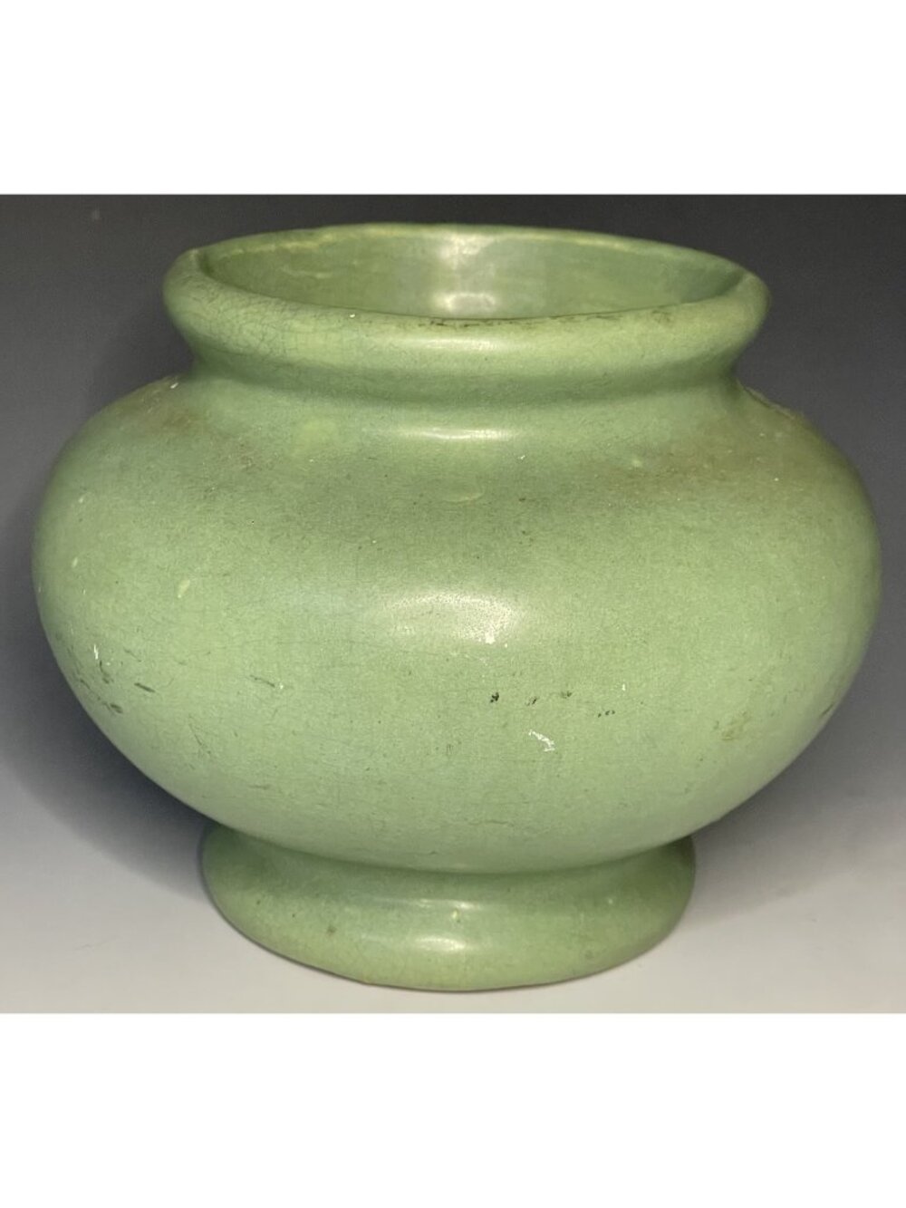 Antique Arts & Crafts Matte Green Brush-McCoy American Pottery Urn Vase Planter